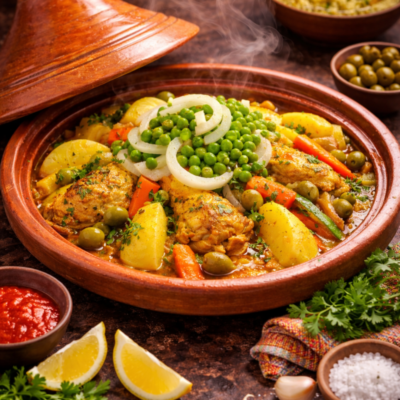 Tajine poulet aux légumes (recette marocaine facile et authentique)